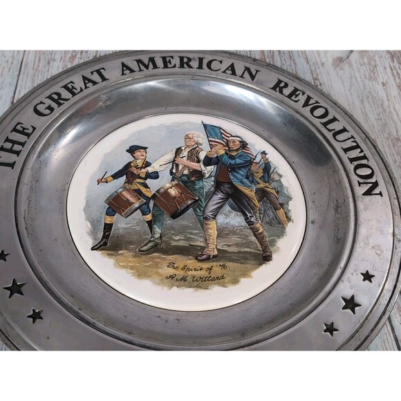 The Great American Revolution 1776 The Spirit Of 76 Pewter  Plate 1976 - Picture 10 of 17
